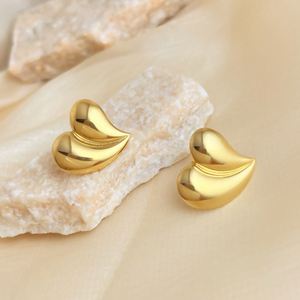 Pendientes de Botón de Aleación de Zinc con Textura de Líneas Regulares Vintage, con Forma de Corazón y Gotas de Agua, para Mujer, Joyería al por Mayor - Product Image 6
