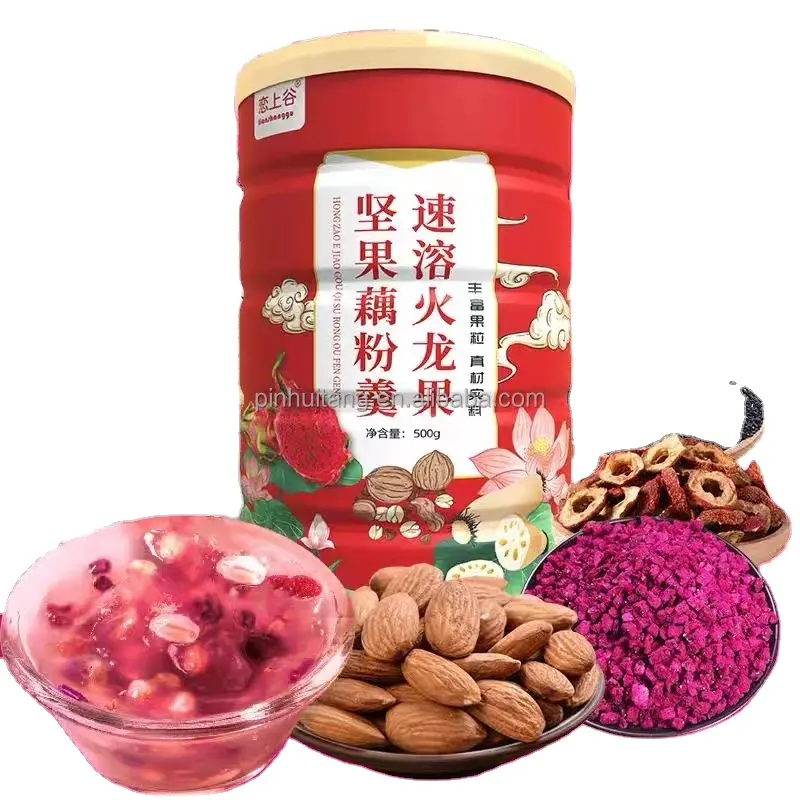 Lianshanggu 500กรัมมังกรทันทีเมล็ดผลไม้ถั่วโลตัสรากแป้งซุปบัว Ou Fen ผงบัว