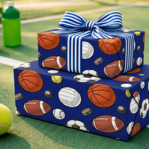 sports <b>pattern</b> gift wrapping <b>paper</b> Basketball football Children's Day wrapping <b>paper</b> Immediate delivery upon order - Product Image 2