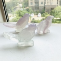 Vente en gros artisanat folklorique naturel sculpture en cristal animal lavande fluorite oiseau pour la décoration