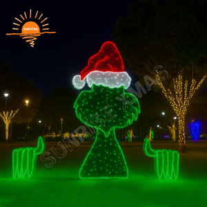 Custom Wholesale Grinch <strong>Christmas</strong> Lights Motif <strong>Outdoor</strong> LED Lighted Yard <strong>Decoration</strong> Animated Large Grinch Face <strong>Decorations</strong> Lights - Product Image 2