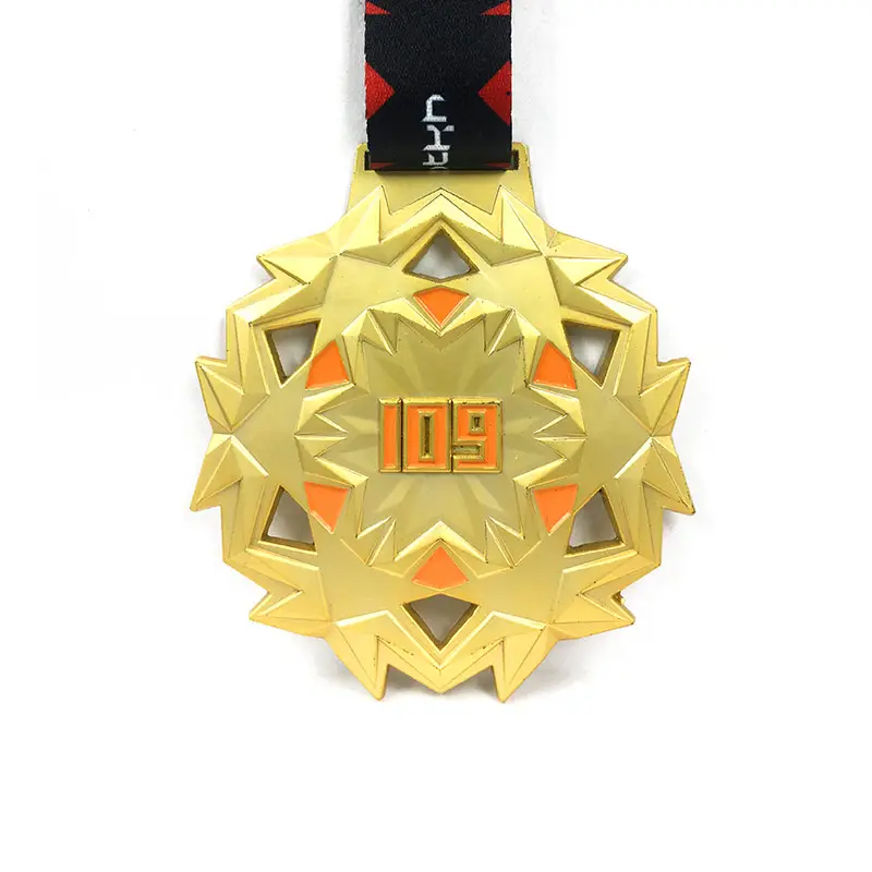 Einzigartiges Design benutzer definierte Logo Sport medaillon 3D Gold Trophäen und Medaille mit Band Trophäen und Medaillen