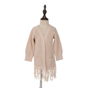 Femmes hiver chaud frange tricoté Long Cardigan décontracté <span class=keywords><strong>maman</strong></span> et moi <span class=keywords><strong>pull</strong></span> pour enfants pour bébé garçons et filles - Product Image 2