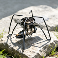 Réchaud à gaz portable en acier inoxydable pour pique-nique et camping en plein air, équipement de cuisson compact pour randonnée