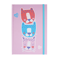 Carnet de notes A5 personnalisé en cuir à couverture rigide avec reliure spirale et feuilles mobiles, couleurs rose et violet pour étudiants