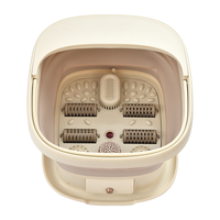 Bain de pieds électrique portable et pliable avec massage des tissus profonds, rouleaux de massage, contrôle de la minuterie et fonction de trempage pour les pieds et les jambes