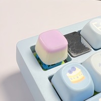 Capuchon de clavier personnalisé en résine DIY, simulation de pudding au caramel, couleurs rétro, fait main, gravé, pour clavier mécanique à axe croisé