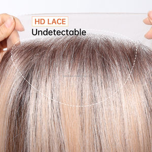 วิกผมตรงตรงลูกไม้ด้านหน้า13X6 HD ผมขาวไล่ระดับสีสำหรับผู้หญิงยุโรปและอเมริกา - Product Image 2