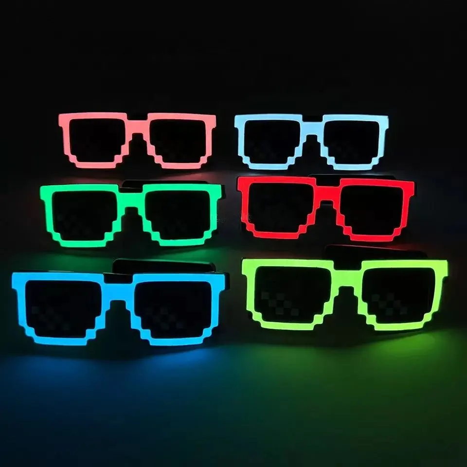 Горячая Распродажа EL подсветка беспроводной свет очки мозаика светодиодная Вечеринка многоцветные панельные очки для Хэллоуина