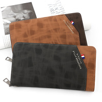 Dompet panjang pria kustom dompet clutch ritsleting tas kartu kapasitas tinggi Eropa dan Amerika tas ponsel dompet koin