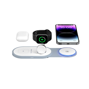 ที่ชาร์จไร้สายแบบพับได้ 3 in 1 พร้อมโลโก้ OEM/ODM ที่ปรับแต่งได้ รองรับการชาร์จเร็ว PD และแม่เหล็ก - Product Image 1
