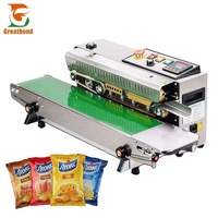Goedkope RVS Desktop Print Date Koffie Huisdierenvoer Bandsealer Kraft Plastic Folie Zakken Sluitmachine Horizontale Sluitmachine