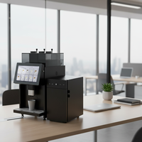 Robot à café de luxe à deux moulinets pour bureau/hôtel, lait frais et mousse automatique, moulin à café à la demande de 12 à 21 g, réfrigérateur en option