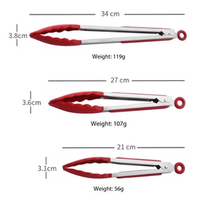 Pinces <span class=keywords><strong>de</strong></span> <span class=keywords><strong>cuisine</strong></span> en acier inoxydable avec embouts en silicone résistants à la chaleur, dotées d'un clip <span class=keywords><strong>de</strong></span> verrouillage pour la cuisson, la grillade, la friture et le service - Product Image 2