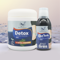Vente en gros de poudre fine détox à base de plantes de haute qualité 300g et ensemble de sirop de perte de poids ventre plat OEM