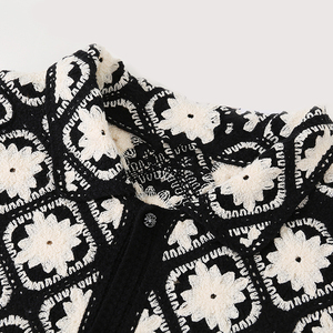Verano de gran tamaño ahueca hacia fuera Jacquard Polo Knitwear Crochet Casual hombres de manga corta <span class=keywords><strong>Cardigan</strong></span> - Product Image 3