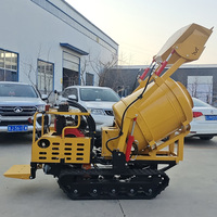 Bétonnière diesel 500L de qualité supérieure avec benne auto-chargeuse hydraulique, mini-bétonnière sur chenilles, fabrication chinoise