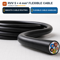Câble de commande flexible H05VV-F RVV 5 conducteurs 5x4mm² 300/500V IEC 60227 en cuivre gainé PVC pour panneaux de commande de moteur Certifié CCC