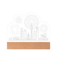 Lampe d'ambiance 3D en acrylique, veilleuse de monument architectural, ornement décoratif souvenir, cadeau créatif pour anniversaire d'entreprise et événements spéciaux