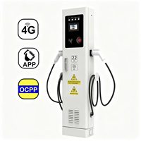Chargeur de voiture électrique triphasé 14KW 22KW 44KW AC à double connecteur, montage au sol, 32A, station de recharge pour véhicules électriques