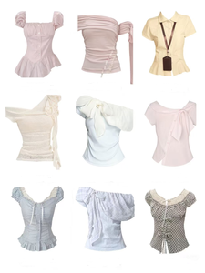 Camiseta Corta Ajustada de Verano de Alta Calidad para Mujer, con Aberturas y Manga Corta, Estilo Bodycon, para Venta al por Mayor - Product Image 2