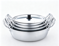 Marmite en aluminium pour nouilles instantanées avec couvercle, plusieurs tailles empilables, pot à fruits de mer