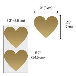 Gold Heart Scratch Off Stickers 7x8cm Self-Adhesive <b>Glossy</b> <b>Paper</b> Promotional Activities - Product Image 4