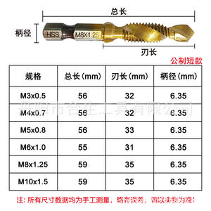 Jeu de tarauds composites en acier rapide Mr Drill, 13 pièces, métrique, norme américaine, pour usage industriel, hexagonal, droit, revêtement titane - Product Image 1