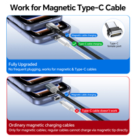 Cable de Carga Rápida Magnético 3 en 1 USB-C PD de 240W con Cubierta de Nailon Trenzado para iPhone 17/16/15, Cámara, Auto y Computadora