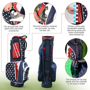 Hochwertige individualisierte Golftaschen mit Sternlogo vom Hersteller leichte Golftasche Standtasche