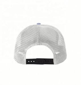 2024 nouveau personnalisé haute couronne bord incurvé cuir Patch broderie côté Logo maille camionneur casquette Hip Hop hiver approprié pour la plage - Product Image 2