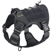 Harnais tactique anti-traction pour chien avec poignée de contrôle rembourrée, anneau en D métallique durable, gilet pour chien pour la randonnée, la promenade et l'entraînement des chiens de travail