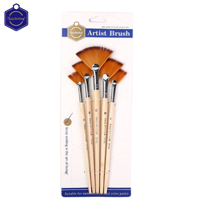 Gardez le sourire 5pcs bicolore Nylon laine cuivre Tube en forme d'éventail professionnel huile <span class=keywords><strong>aquarelle</strong></span> acrylique ensemble - Product Image 3