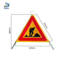 Triangle Portable Panneau d'avertissement réfléchissant Trépied Attention Panneau de tente d'avertissement pour "Zone de construction"