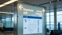 Signalisation numérique pour panneaux de signalisation de porte d'accès d'aéroport avec bandes LED pour hôpitaux et parkings