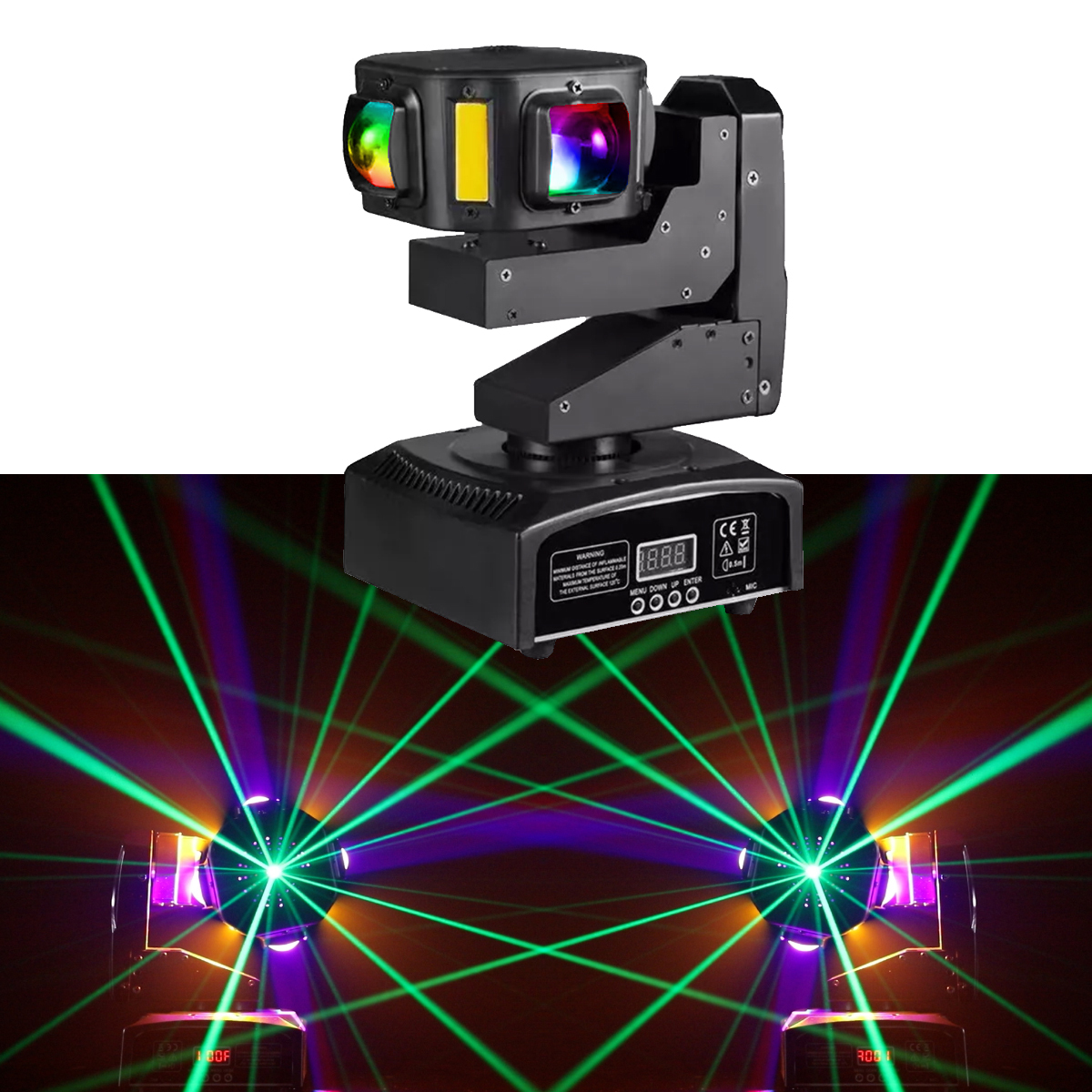 WANRAY New Coming Dazzling RGBW 4*10w LED Beam Mini Stage Lights Moving Head DJ Disco Laser Lights