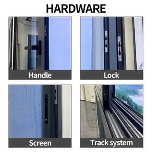 Fenêtre coulissante résidentielle américaine NFRC à trois rails, en alliage d'aluminium, <span class=keywords><strong>double</strong></span> <span class=keywords><strong>vitrage</strong></span>, cadre noir. - Product Image 3