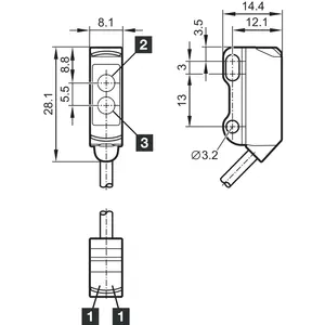 Sensores difusos retrorreflectantes OH21-50PS-2C con supresión de fondo - Product Image 2