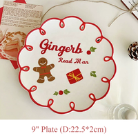 Ensemble de vaisselle en céramique de 8 pouces avec un charmant dessin animé du Père Noël, assiette à dessert en porcelaine, bol à soupe, tasse à thé pour le goûter, pour la maison et les cadeaux