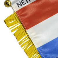 Drapeau fanion des Pays-Bas suspendu avec logo personnalisé pour rétroviseur de voiture et décoration de la maison Techniques d'impression numérique