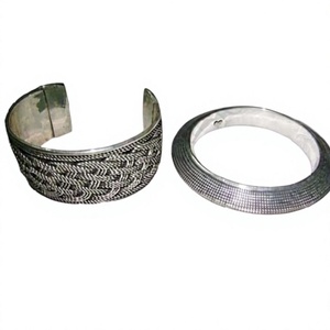 High Quality Handcrafted Brass Silver Plated Vintage Fashion Cuff <b>Bangles</b> Women's Jewelry Party Gift From India - Product Image 5
