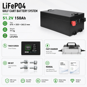 Moteur puissant, batterie lithium 48V 15Ah, batterie LiFePO4 51.2V 76.8V pour véhicule <span class=keywords><strong>de</strong></span> navettage tout-terrain, faible MOQ, approvisionnement en gros pour parcours <span class=keywords><strong>de</strong></span> golf - Product Image 1