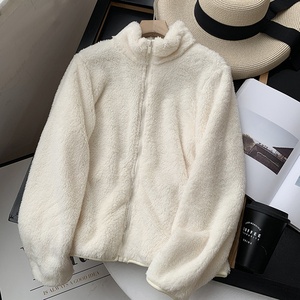 2023 nueva llegada de moda Unisex chaqueta de lana a prueba de viento personalizada invierno suave cálido bordado Logo peso pesado hombres Sudadera con capucha abrigo - Product Image 4