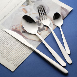 Vajilla de Diseño Minimalista con Logotipo Personalizado, Cuchillo, Tenedor y Cucharas de Calidad de Restaurante, Juego de Cubiertos Europeos <span class=keywords><strong>para</strong></span> <span class=keywords><strong>Eventos</strong></span> de Catering - Product Image 3