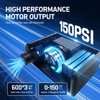 CYCLAMI Pompe à air mini haute pression A2 Max 150 PSI, étanche, sans fil, électrique, gonfleur automatique pour vélo, personnalisable