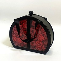 Boîte à fleurs personnalisée de luxe à double ouverture avec fenêtre transparente, boîte d'emballage rigide en carton pour bouquet, boîte cadeau pour la Saint-Valentin