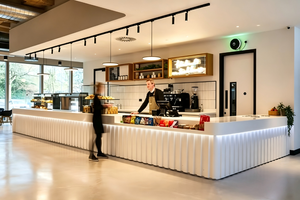 Diseño Moderno de Cafetería Industrial, Solución Completa Llave en Mano, Kiosco de Café Personalizado y Muebles de Exhibición para Minoristas, Barra Modular, Solución Integral para Tiendas - Product Image 3