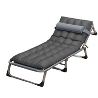 Lit pliant en tube d'acier léger - Portable pour le camping en plein air, la plage, l'hôpital, la chambre à coucher - Design simple et moderne, gain de place