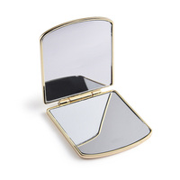 Miroir cosmétique portable à clapet double face avec logo personnalisable Miroir pliable Mini miroir cosmétique de maquillage de poche