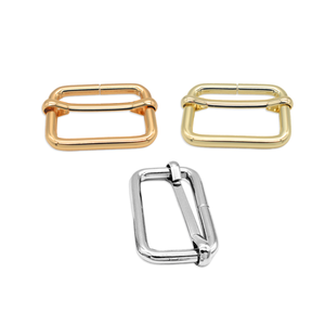 Boucles à trois glissières métalliques directes d'usine, boucles carrées ajustables pour la <span class=keywords><strong>fabrication</strong></span> de sacs à main, accessoires pour colliers de <span class=keywords><strong>chien</strong></span> - Product Image 4